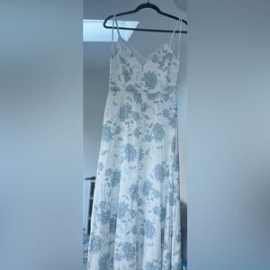 Chic White and Blue Floral Dress NWOT